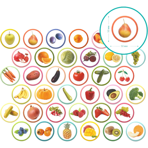 Dodo Set magneti Montessori - Fructe si legume