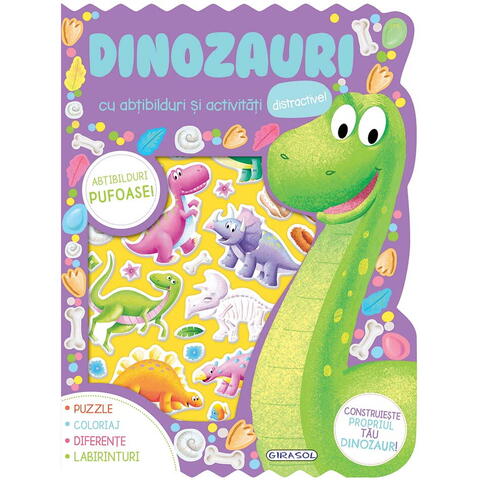 GIRASOL Abtibilduri pufoase - Dinozauri