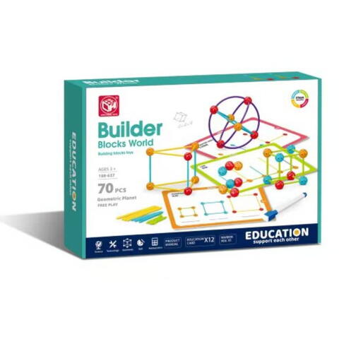Bufnitel Set de constructie STEAM - Forme 3D (70 piese)