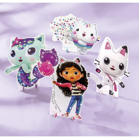 Totum Set 3 in 1 Gabby's Dollhouse - Bratari, carioci de suflat & pictura cu diamante