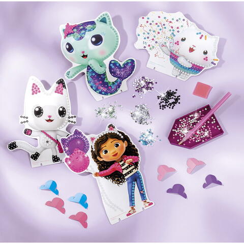 Totum Set 3 in 1 Gabby's Dollhouse - Bratari, carioci de suflat & pictura cu diamante