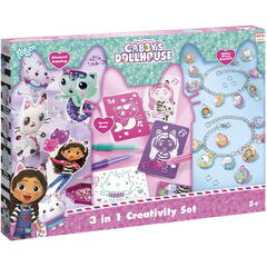 Set 3 in 1 Gabby's Dollhouse - Bratari, carioci de suflat & pictura cu diamante