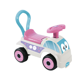 Masina fara pedale Foot to Floor - Alb& roz