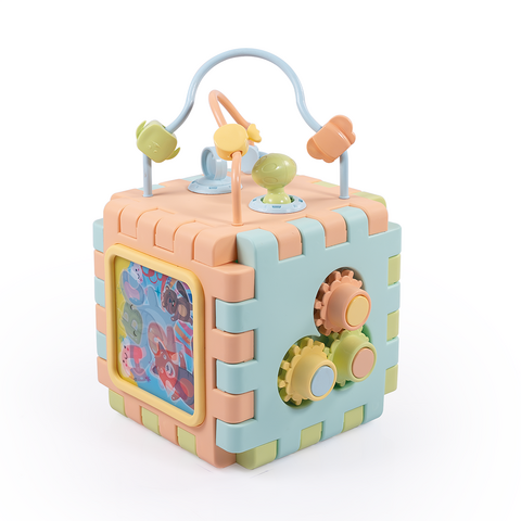 DOLU Cub 2 in 1 cu activitati - Pastel