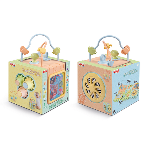 DOLU Cub 2 in 1 cu activitati - Pastel