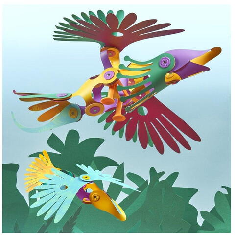 Clixo® joc magnetic de construit - Pasari tropicale (22 piese)
