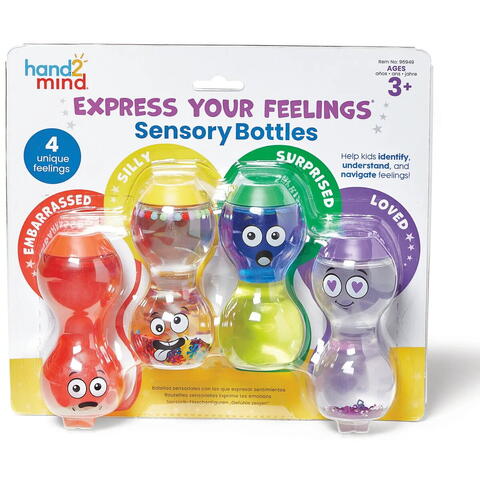 Hand2Mind Clepsidre senzoriale cu emotii - Rusinat, amuzant, surprins & iubit