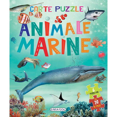 GIRASOL Carte cu 6 puzzle-uri - Animale marine