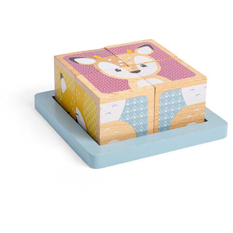 BIGJIGS Toys Puzzle cubic - Animalute vesele