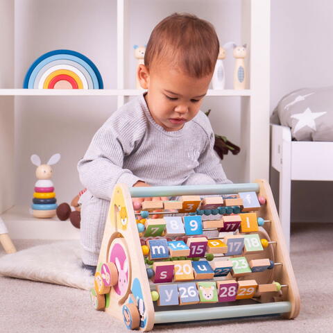 BIGJIGS Toys Centru de activitati pastel - Litere, imagini si cifre