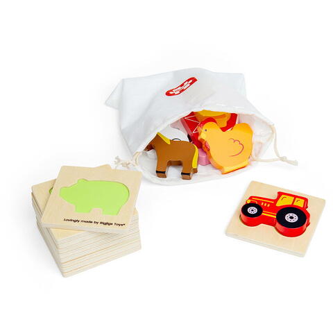 BIGJIGS Toys Joc Simte si gaseste - Ferma