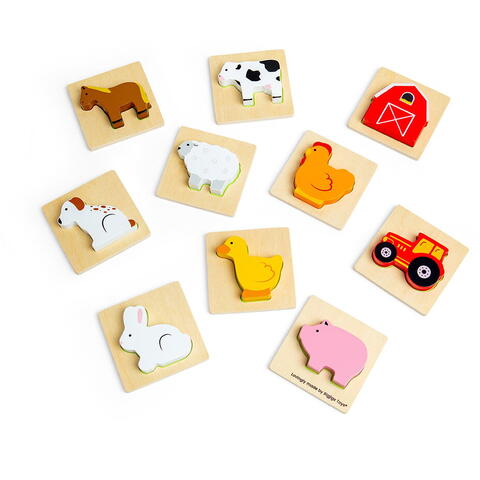 BIGJIGS Toys Joc Simte si gaseste - Ferma