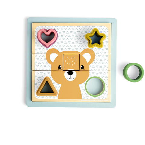 BIGJIGS Toys Puzzle cu sortator forme - Animalute