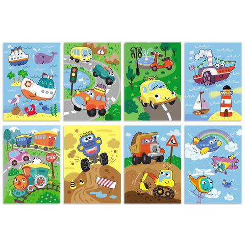 Dodo Set de colorat cu apa - Vehicule