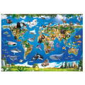 Dino Puzzle XL - Harta animalelor (100 piese)