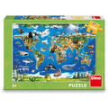 Dino Puzzle XL - Harta animalelor (100 piese)