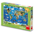 Dino Puzzle XL - Harta animalelor (100 piese)