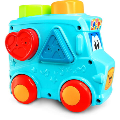 Little Learner Set 3 in 1 - Autobuz cu sortator, cilindru & turnulet cu bile