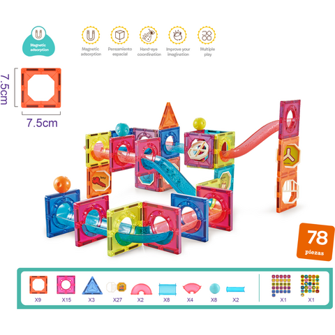 Bufnitel Labirintul meu magnetic - 78 piese (7.5 cm)