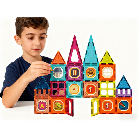 Bufnitel Set de constructie magnetic - 32 piese (7.5 cm)