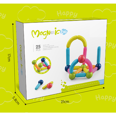 Bufnitel Set de constructie magnetic - Forme 3D (25 piese)