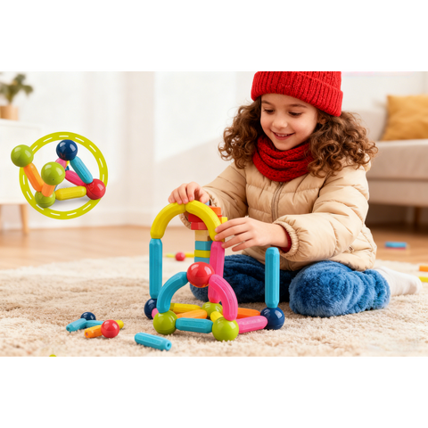 Bufnitel Set de constructie magnetic - Forme 3D (25 piese)