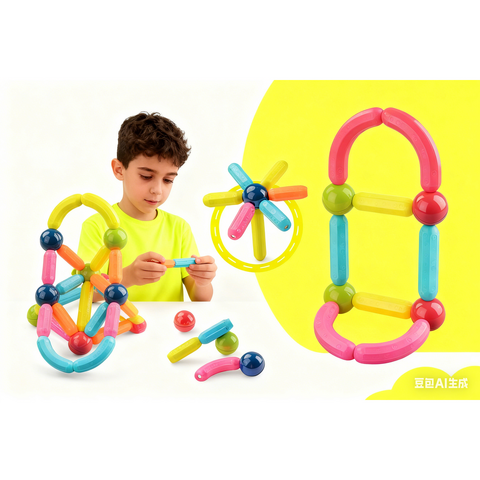 Bufnitel Set de constructie magnetic - Forme 3D (42 piese)