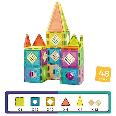Bufnitel Set de constructie magnetic - 48 piese (5.5 cm)