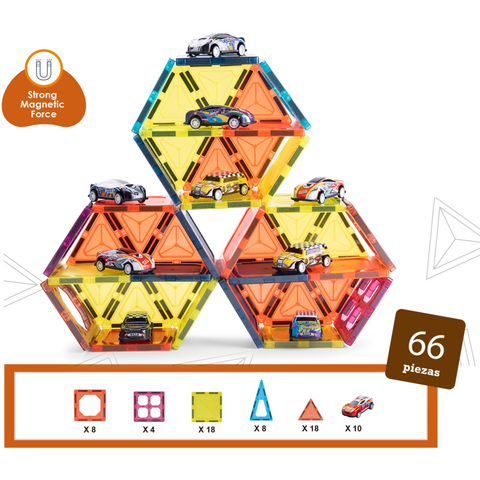 Bufnitel Joc magnetic - Parcarea masinutelor 66 piese (7.5 cm)