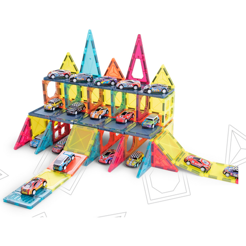 Bufnitel Joc magnetic - Parcarea masinutelor 94 piese (7.5 cm)