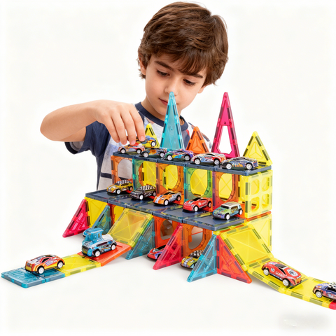 Bufnitel Joc magnetic - Parcarea masinutelor 94 piese (7.5 cm)