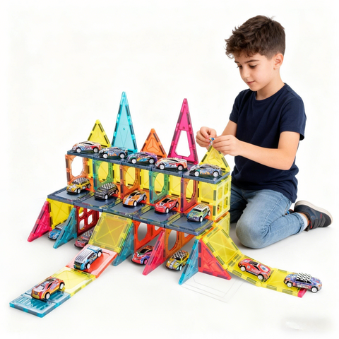 Bufnitel Joc magnetic - Parcarea masinutelor 94 piese (7.5 cm)