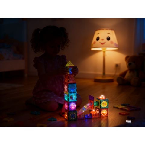 Bufnitel Labirintul meu magnetic cu lumini - 166 piese (7.5 cm)