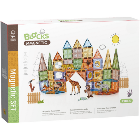 Bufnitel Joc magnetic Diamond La Zoo - 92 piese (7.5 cm)