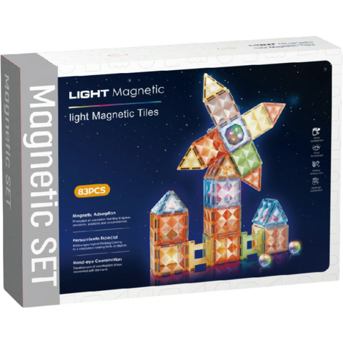 Bufnitel Joc magnetic Diamond cu lumini  - 83 piese (7.5 cm)