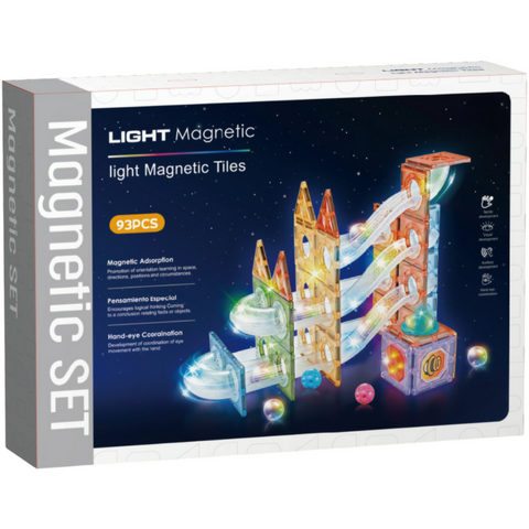 Bufnitel Labirint magnetic Diamond cu lumini -  93 piese (7.5 cm)