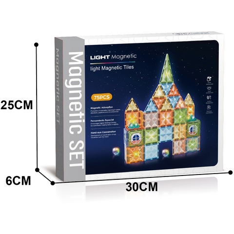 Bufnitel Joc magnetic Diamond cu lumini  - 73 piese (7.5 cm)