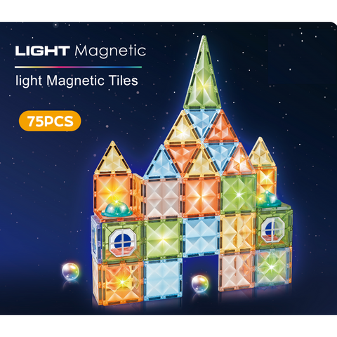 Bufnitel Joc magnetic Diamond cu lumini  - 73 piese (7.5 cm)