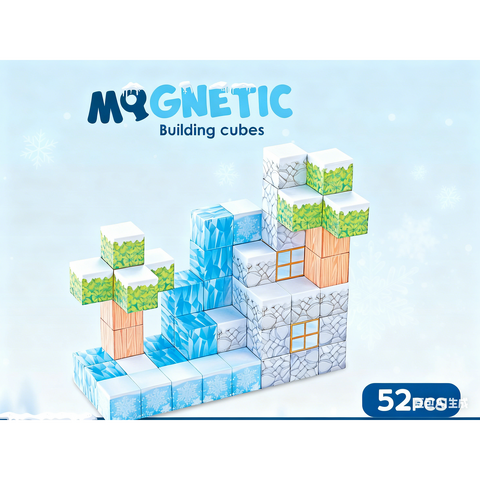 Bufnitel Cuburi magnetice - Iarna 52 piese (2.5 cm)