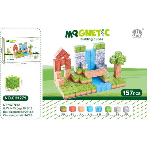 Bufnitel Cuburi magnetice - In natura 157 piese (2.5 cm)