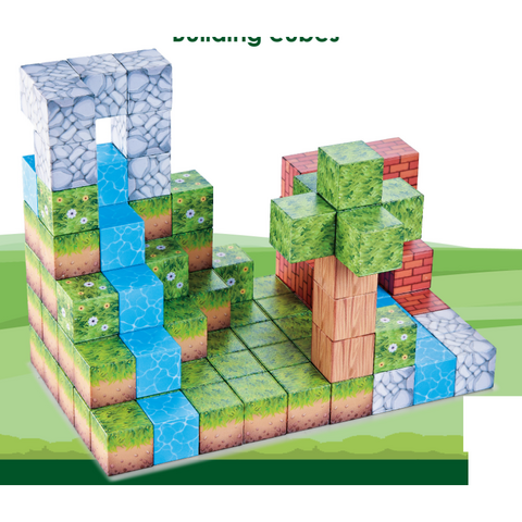 Bufnitel Cuburi magnetice - In natura 104 piese (2.5 cm)