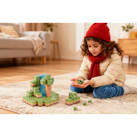 Bufnitel Cuburi magnetice - In natura 64 piese (2.5 cm)