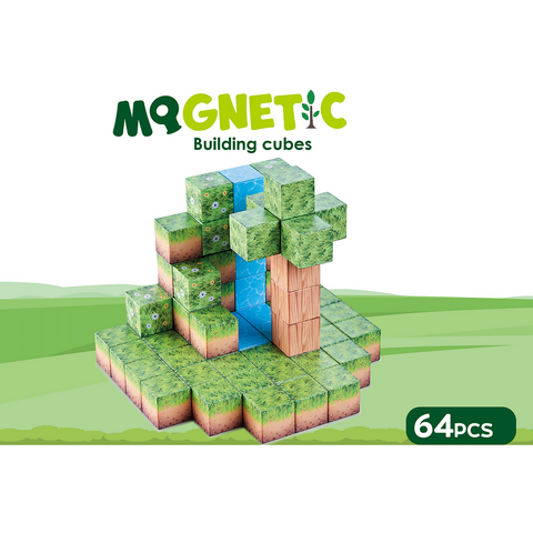 Bufnitel Cuburi magnetice - In natura 64 piese (2.5 cm)