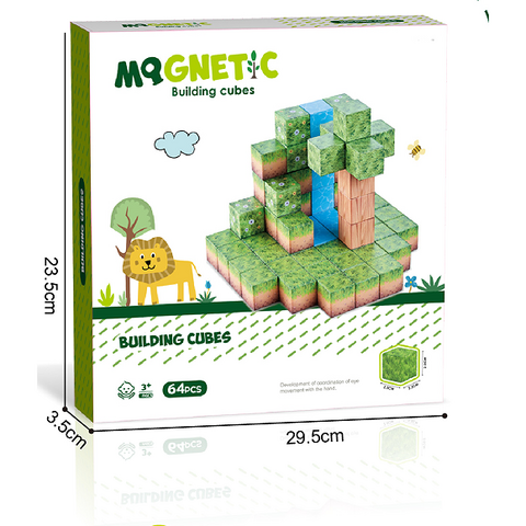 Bufnitel Cuburi magnetice - In natura 64 piese (2.5 cm)