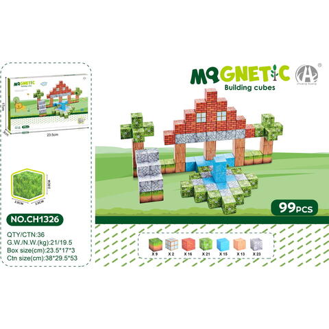 Bufnitel Cuburi magnetice - In natura 99 piese (2 cm)