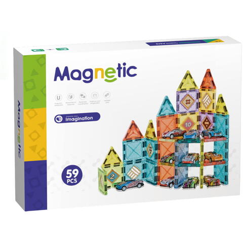 Bufnitel Joc magnetic - Parcarea masinutelor 59 piese (5.5 cm)