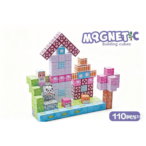 Bufnitel Cuburi magnetice  - Universul printeselor 110 piese (2 cm)