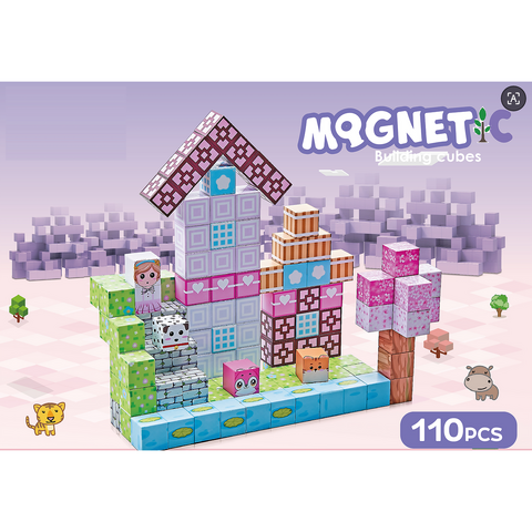 Bufnitel Cuburi magnetice  - Universul printeselor 110 piese (2 cm)