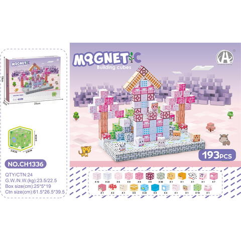 Bufnitel Cuburi magnetice  - Universul printeselor 193 piese (2 cm)