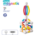 Bufnitel Set de constructie magnetic cu tuburi flexibile (36 piese)
